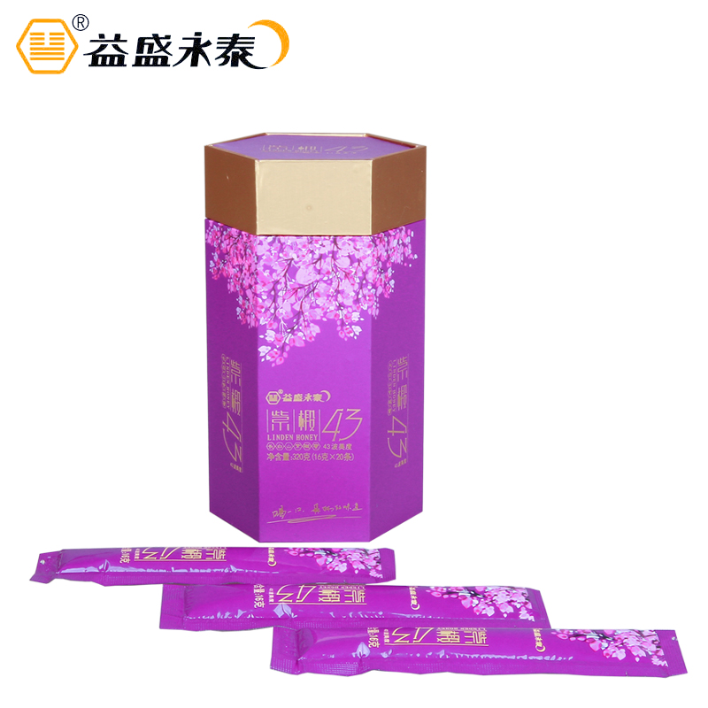 益盛永泰 長(zhǎng)白山集安原產(chǎn)地天然蜜源 紫椴43 椴樹(shù)蜂蜜袋蜜16g×20