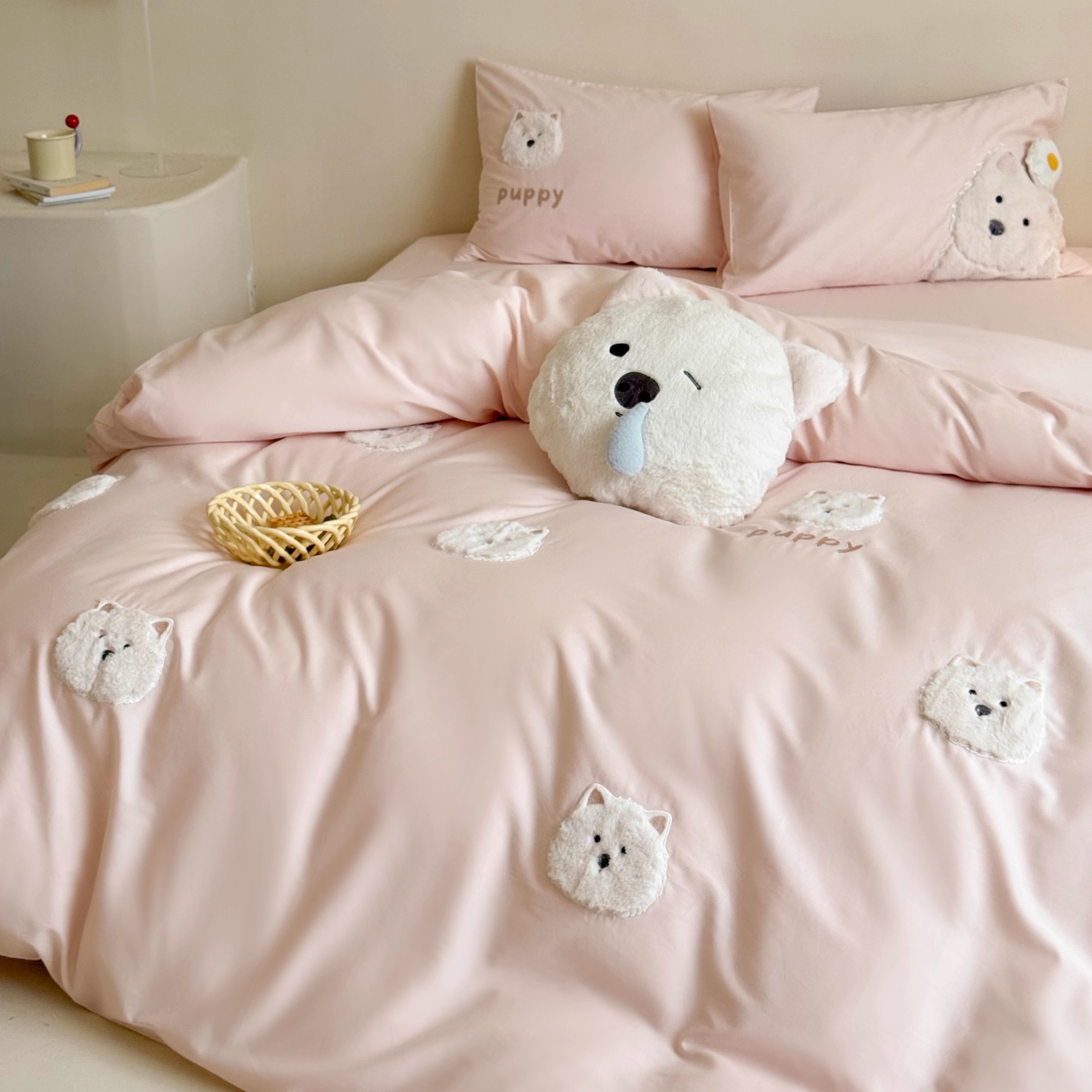 高端卡通小狗100s全棉磨毛四件套