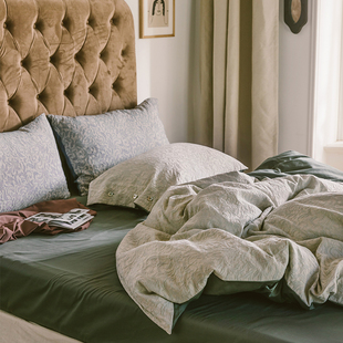 SEA|美式 BLUE 轻奢简约全棉60支长绒棉四件套高级提花床品2.0米