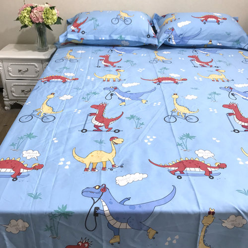 卡通床单四件套纯棉被套枕套宝宝幼儿园床品加工定做罗小来恐龙