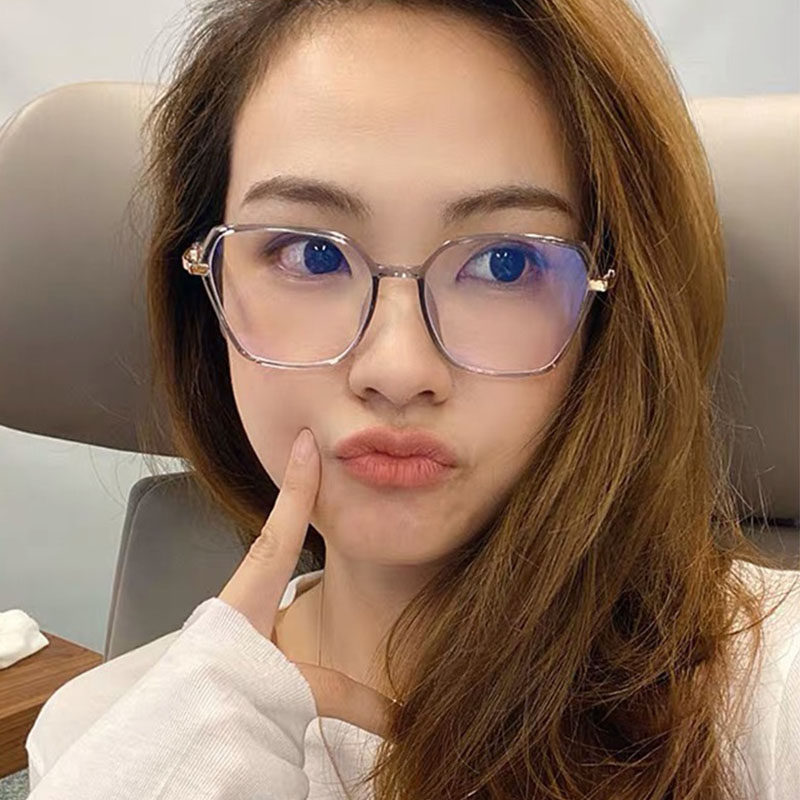 超轻防蓝光近视女素颜黑框眼镜圆脸ins韩版潮方形全框透明小红书