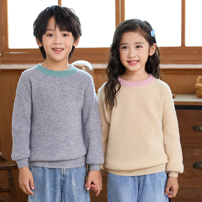 秋冬季儿童纯羊毛软糯毛衣