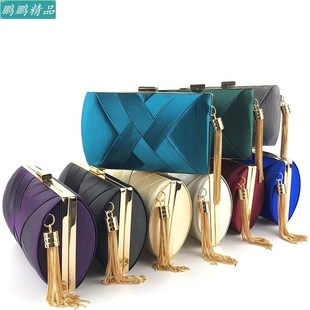 Constant hand take dinner bag satin fringed dress bride