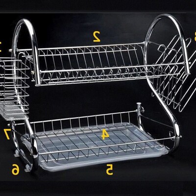 byl 2-tier dish drying rack drainer and holder organizer