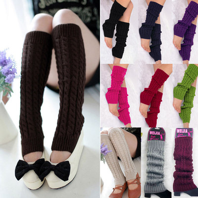 Dance Knitted Leg Warmers Socks纯棉女袜套长针织保暖护腿女袜