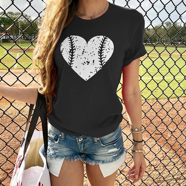 Women T-shirt Female Casual Funny Heart tshirt Woman Clothes