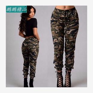pants camouflage ladies high trousers 2018Autumn waist women