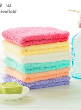 棉田四季彩虹纯棉小毛巾方巾柔软吸水洗脸巾全棉儿童方巾F1751