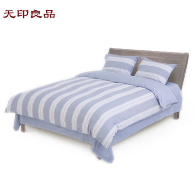 无印良品 北欧 纯棉枕套被罩床单 简约条纹 全棉四件套T1406