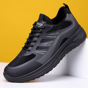 防滑耐磨加绒保暖户外工作鞋 男鞋 百搭皮面运动休闲鞋 时尚 秋冬新款