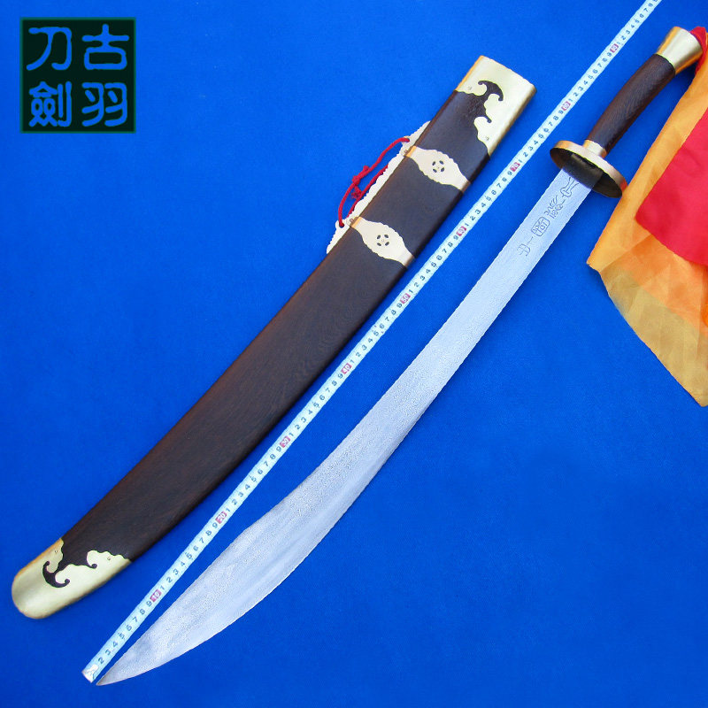 龙泉古羽花纹钢陈式太极软刀武术