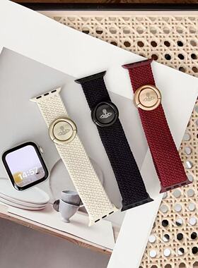 西太后编织磁吸扣适用苹果iwatch23456789S10手表腕带apple表带