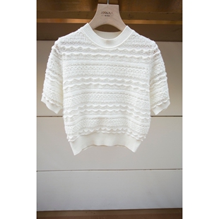 专柜正品春夏时尚纯色ECRCBD01卡洛琳针织衫1280元