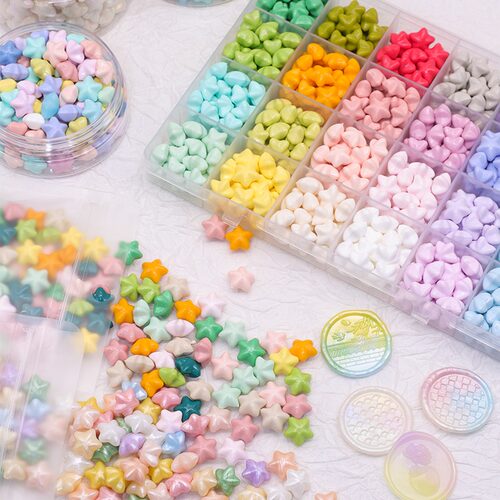 珠光大颗粒星星火漆印章蜡粒