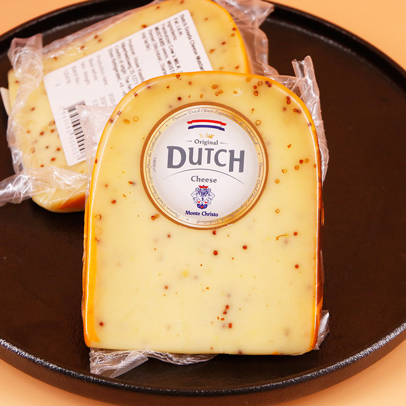 琪雷萨芥末味高达干酪芝士奶酪块gouda cheese荷兰进口即食230g
