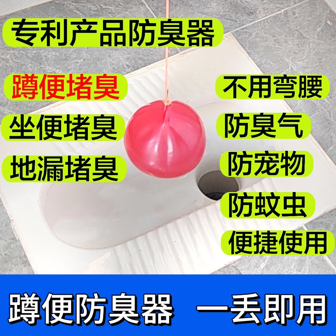 一丢即用蹲便器防臭器厕所防臭堵臭器浴室便池坑坐便器马桶通用