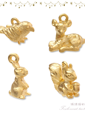 小鸟松鼠吊坠挂件日本饰品配件