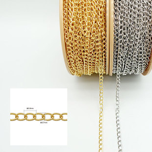 日本贵和IR180A椭圆形开口圈链KIWA素链DIY拉链扣散链铁镀金银色