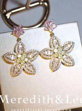 Meredith&Lee 花园系甜美浪漫森系花朵精致轻奢小众清新耳环