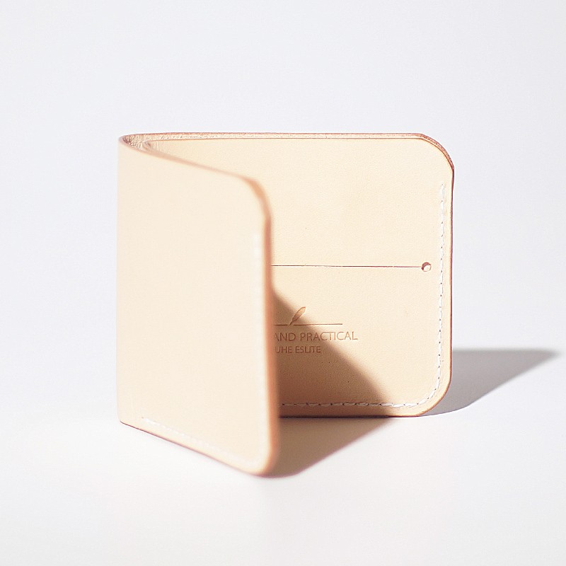 孤鹤原创手工钱包短款植鞣全头层牛皮真皮超薄简约男女小皮夹新款