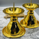 烛台蜡烛台座家用佛堂佛前摆件金色铁质金属烛台灯座装 饰实惠一对
