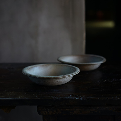 禾下|灰釉翻口盘手作餐盘