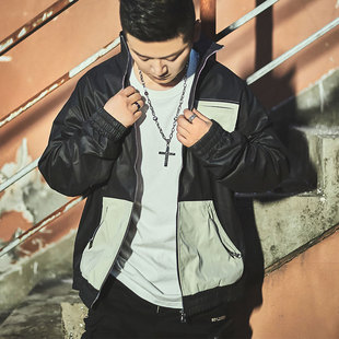 2021秋冬原创宽松撞色立领工装 冲锋衣夹克百搭欧美SCND运动外套