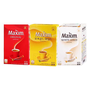 maxim韩国进口麦馨黄咖啡三合一摩卡速溶红咖啡粉100条官方旗舰店