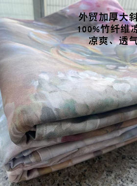 重磅加厚！外贸出口冷感100%竹纤维床单大斜纹夏季凉爽透气软凉席