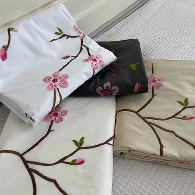 100%纯棉刺绣双人被套