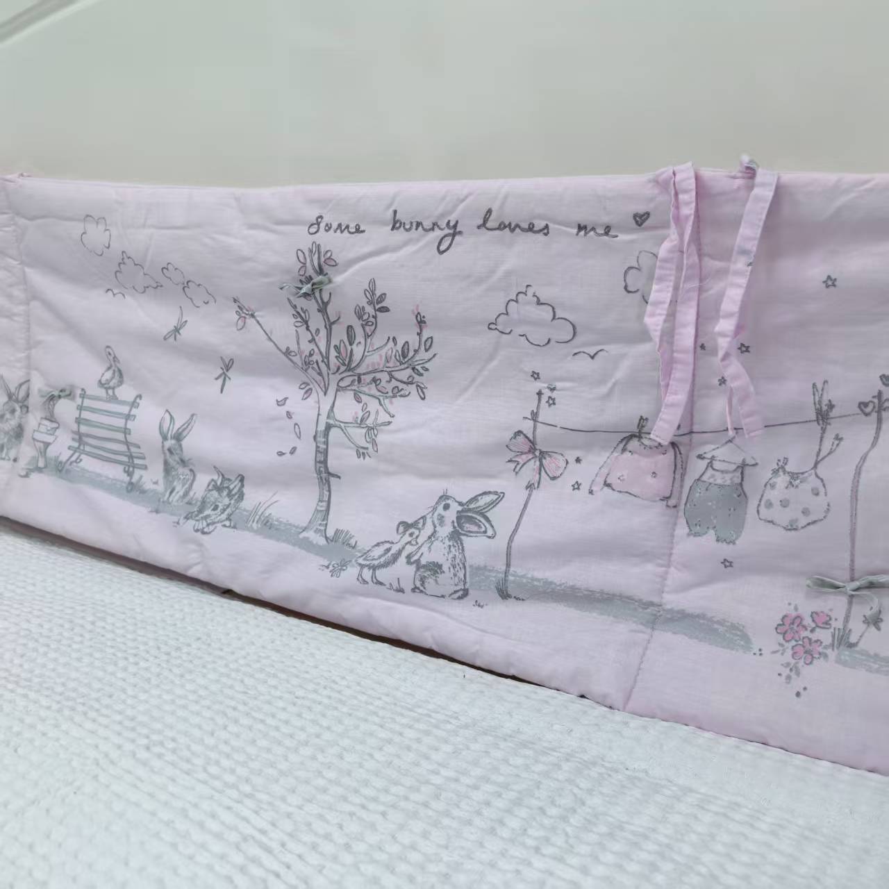 外贸尾单纯棉夹棉婴儿床围子