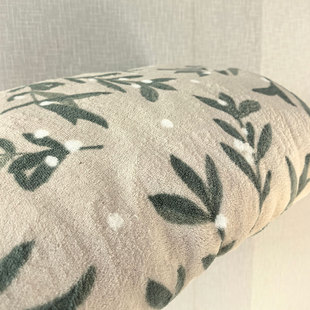 外贸出口尾单牛奶绒床单秋冬保暖亲肤小清新叶子印花短绒睡单盖毯