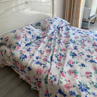 清仓处理外贸尾料60支纯棉缎纹四件套100%全棉贡缎双人被罩特价