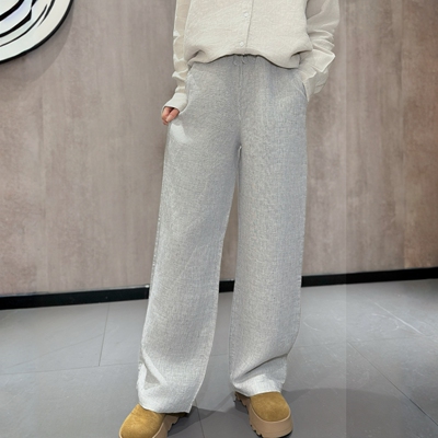 出口日单！外贸100%纯汉麻大麻山本色织直筒裤九分裤女士窄筒裤子