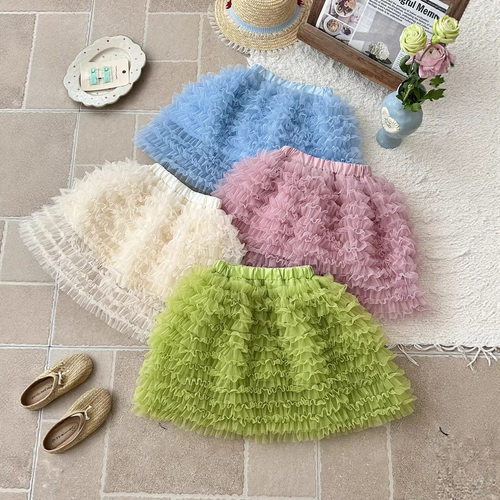 儿童纱裙女童半身裙短裙舞蹈裙芭蕾风短裙儿童洋气蓬蓬裙蛋糕裙