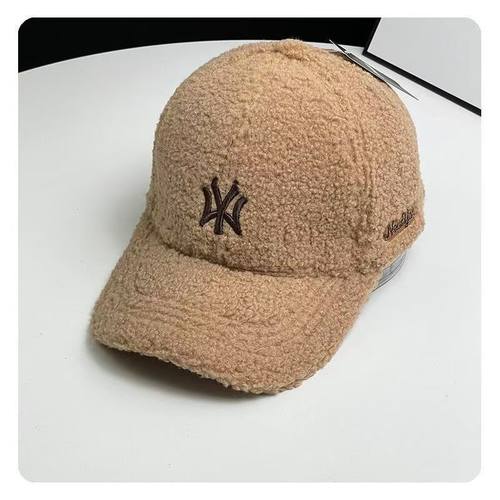 羊羔毛棒球帽子女秋冬2025新款韩版大头围显脸小保暖毛绒鸭舌帽男