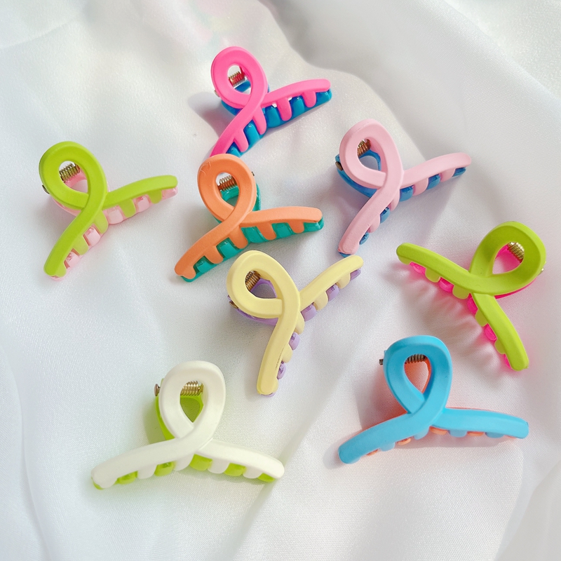 韩版春夏彩色磨砂幼儿女童发爪清新糖果幼儿女童后脑勺鲨鱼抓夹