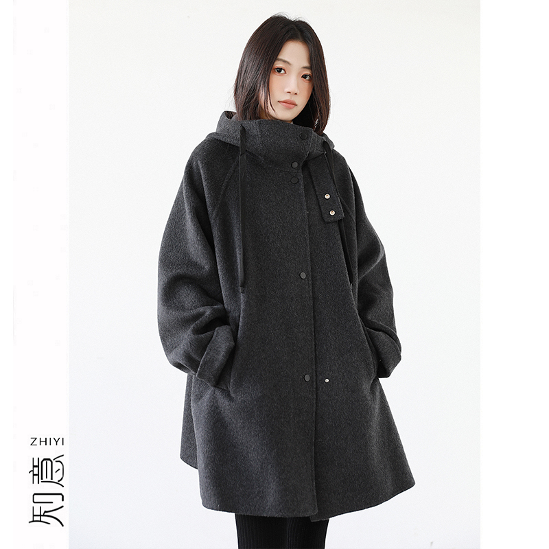 宽松阔版双面羊绒羊毛斗篷大衣冬