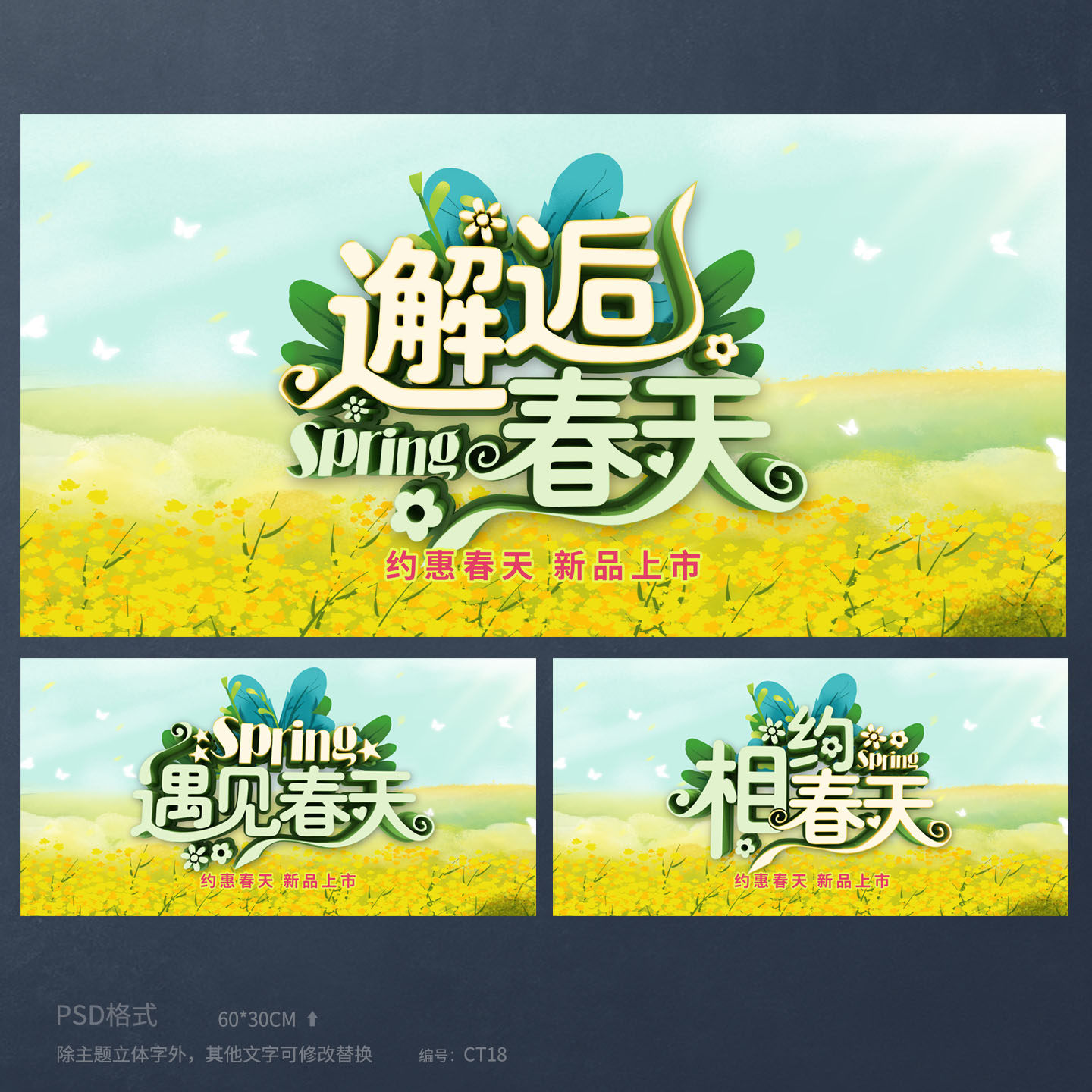 店铺邂逅春天春季活动海报模板吊设计素材/源文件