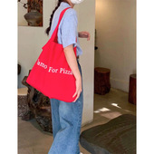 帆布包小众休闲简约单肩包大容量通勤托特包购物袋 包包女2024新款