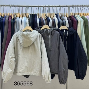 非本女装365568秋冬宽松大码胖mm慵懒休闲风连帽抽绳棉服外套夹克