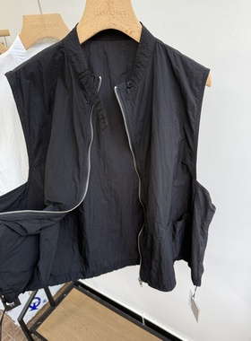 WE女45375夏装新品日系宽松大码胖mm休闲慵懒工装风薄款叠穿马甲