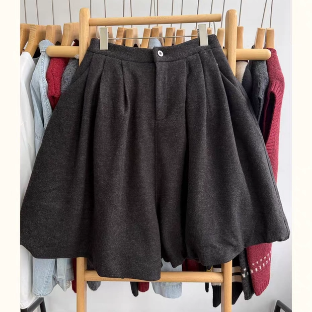 WE女装454109冬酷飒宽松大码胖mm休闲风百搭高腰毛呢五分靴裤短裤,女装/女士精品,短裤,淘宝优惠券,粉丝福利购,淘宝优惠卷