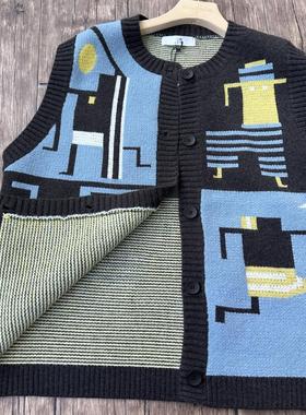 小王家19272冬装女宽松大码胖mm休闲慵懒风叠穿针织开衫毛衣背心