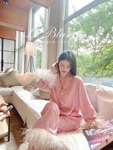 Sleeper明星款粉色羽毛鸵鸟毛奢华睡衣女纯棉家居服春夏新款黑白