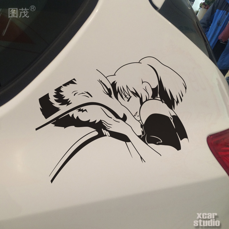 宫崎骏电影人物汽车贴纸千寻镂空