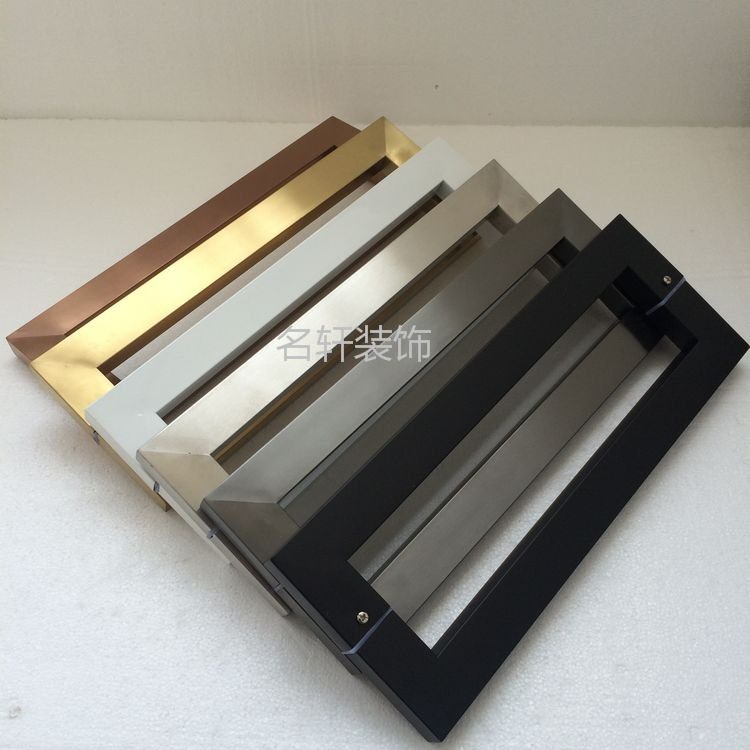 Glass door handle wire drawing Black Titanium rose white Square tube Stainless steel handle ktv Wooden door handrail 1.2 ricein the Basic building materials , Home Hardware , Handle , Handle  category - from Buy2taobao.com to provide professional Taobao agent buy service