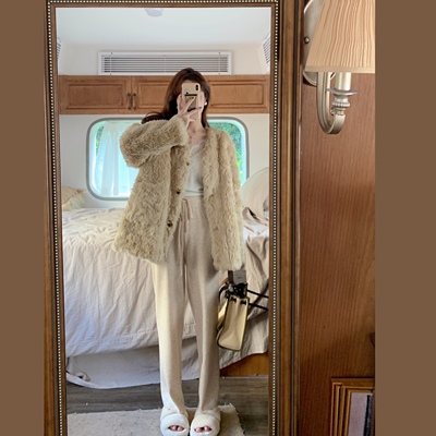 就是美给自己氛围环保皮草外套