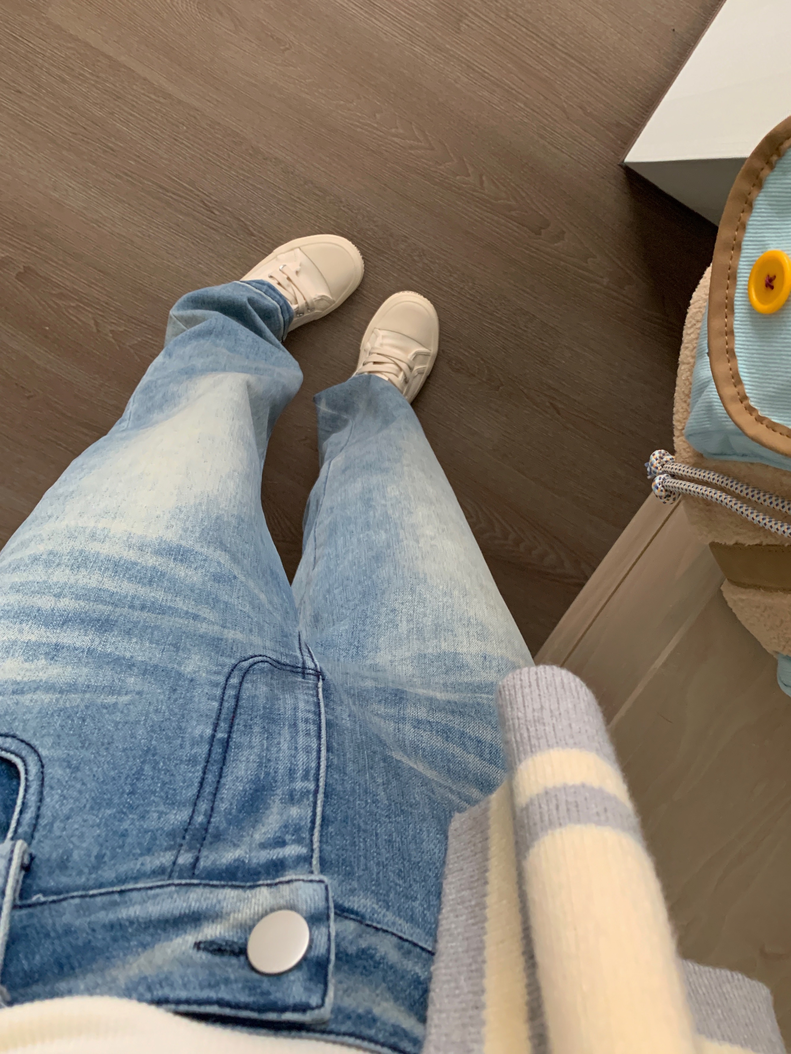 FFBLUE复古直筒牛仔裤