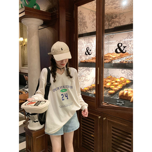 长袖美式常规慵懒女FFBLUET恤
